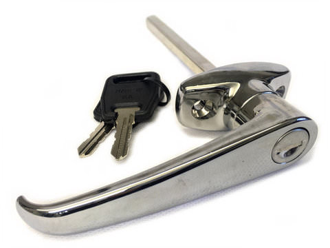 Photo of Ifor Williams BV Enclosed Trailer Double Rear Door Chrome Trailer Locking Handle - P1054