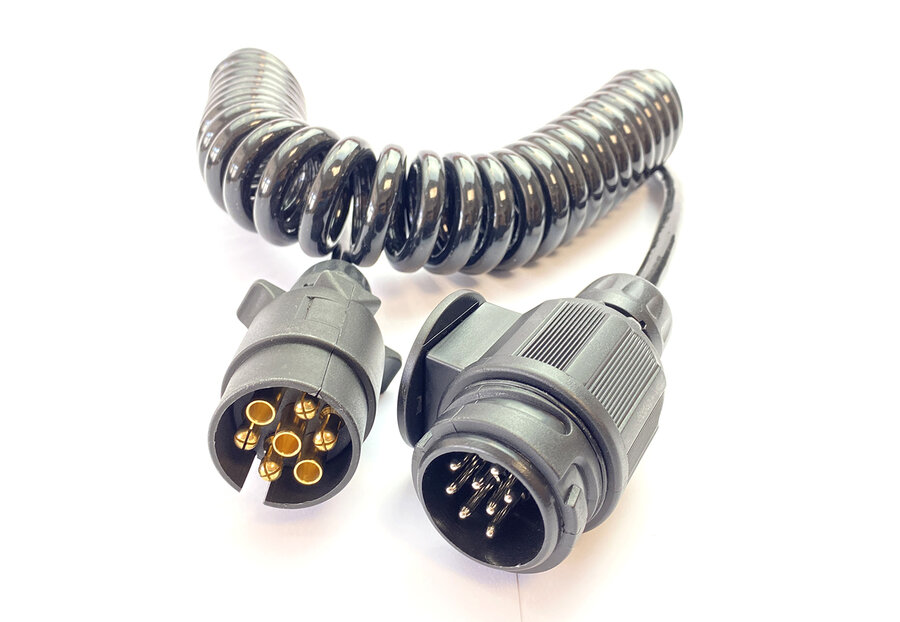 Photo of Ifor Williams Suzzy Coiled 2.5m Plug to Plug 13 Pin to 7 Pin Lead - MP5901