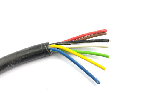 7 Core 12N Black Towbar / Trailer Lighting Cable