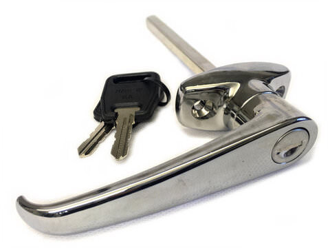 Ifor Williams BV Enclosed Trailer Double Rear Door Chrome Trailer Locking Handle - P1054