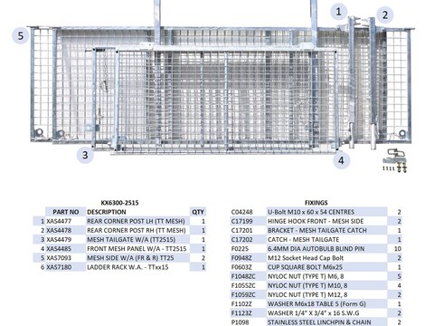 Ifor Williams TT2515 Tipper Mesh Extended Side Kit - KX6300-2515