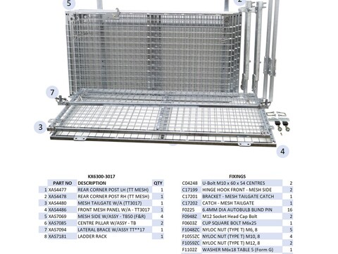 Ifor Williams TT3017 Tipper Mesh Extended Side Kit - KX6300-3017