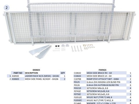 Ifor Williams GX106 Mesh Extended Side Kit - KX0603