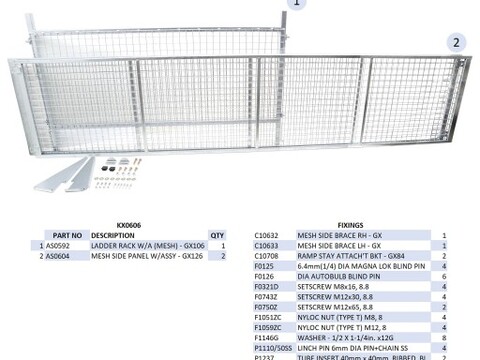 Ifor Williams GX126 Mesh Extended Side Kit - KX0606