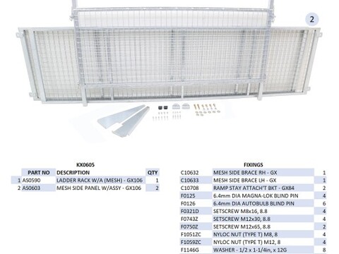 Ifor Williams GX105 Mesh Extended Side Kit - KX0605