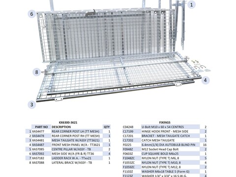 Ifor Williams TT3621 Tipper Mesh Extended Side Kit - KX6300-3621