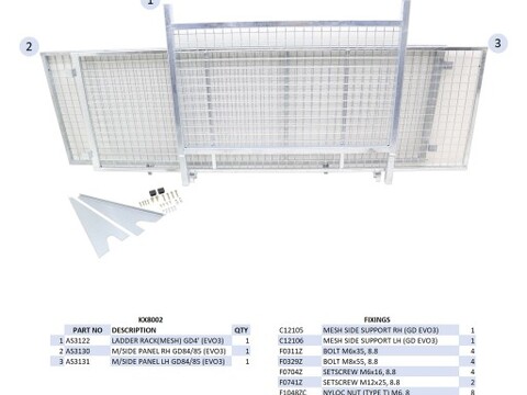 Ifor Williams GD84 Ramp Mesh Extension Side Kit - KX8002