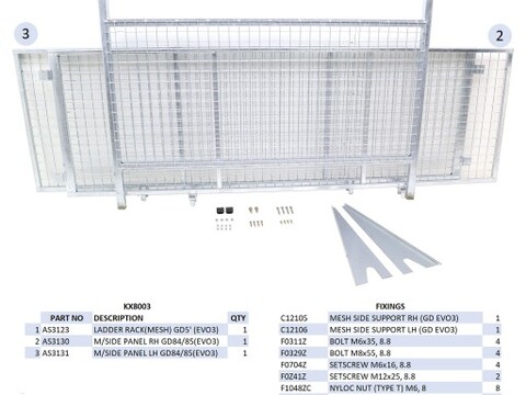 Ifor Williams GD85 Ramp Mesh Extension Side Kit - KX8003