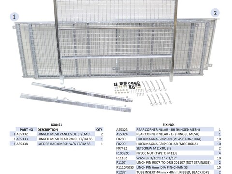 Ifor Williams LM85 & LT85 Mesh Extended Side Kit - KX8451