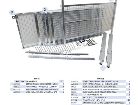 Ifor Williams LM105 & LT105 Mesh Extended Side Kit - KX8453