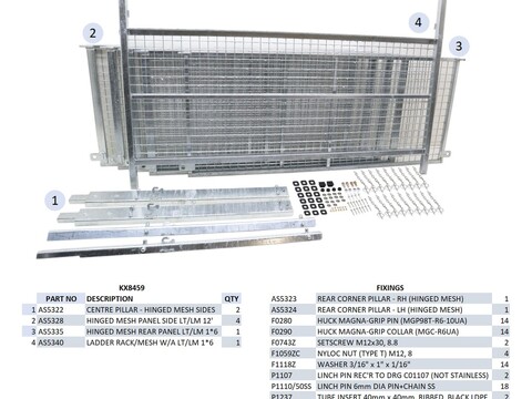 Ifor Williams LM126 & LT126 Mesh Extended Side Kit - KX8459