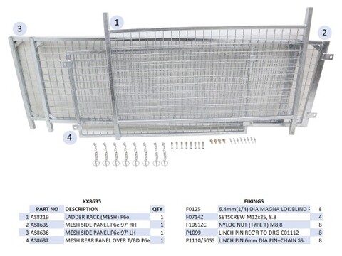 Ifor Williams P6e Tailboard Mesh Extension Side Kit - KX8635