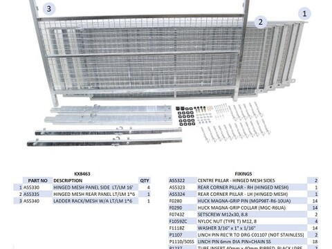 Ifor Williams LM166 & CT166 Mesh Extended Side Kit - KX8463