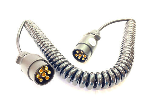 3m Suzzy Coiled Cable Trailer Lead with 7 Pin Plugs