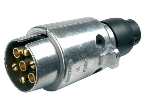 7 Pin 12N Metal Trailer / Caravan Road Light Plug
