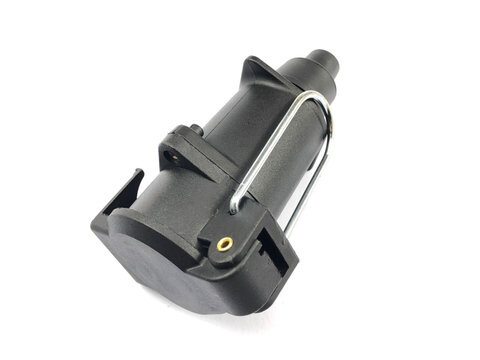 7 Pin 12N Black Trailer / Caravan Road Light Inline Socket