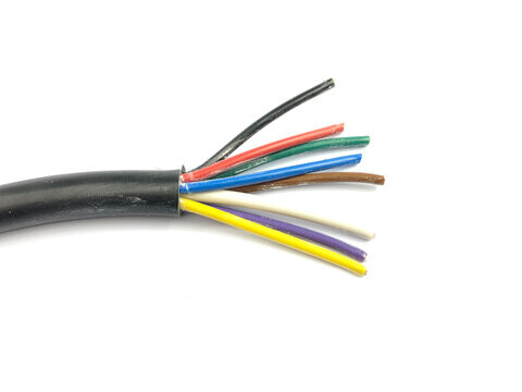 8 Core 12N Black Towbar / Trailer Lighting Cable
