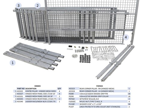 Ifor Williams LM186 Mesh Extended Side Kit - KX8465