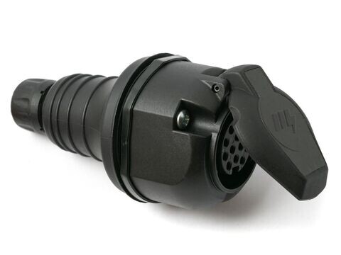 13 Pin Plastic Trailer & Caravan Inline Socket & Seal