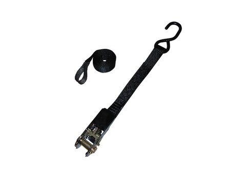Ratchet Strap Assembly 25mm x 2m Rubber S Hook & Loop 500kg Strap