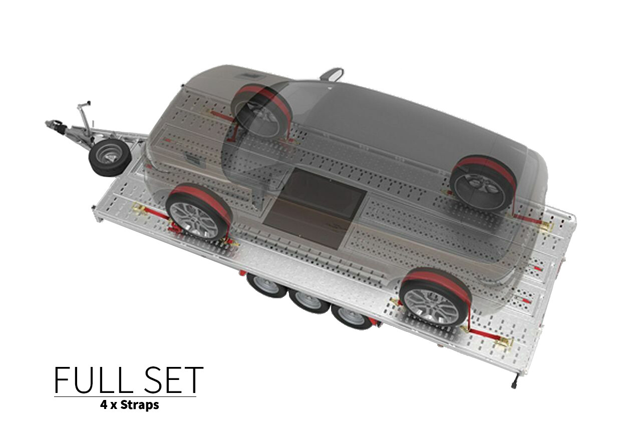 4 x Car Trailer Over Wheel Ratchet Strap
