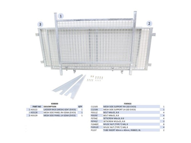 Ifor Williams GD64 Ramp Extension Mesh Side Kit - KX8000