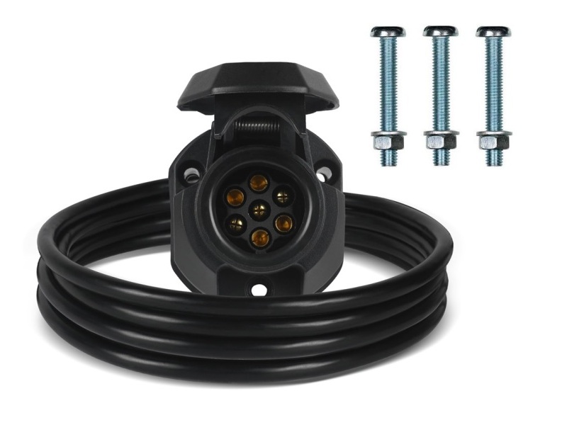 12n Plastic 7 Pin Pre-Wired 2m Towbar Towing Electrics Socket with Bolts