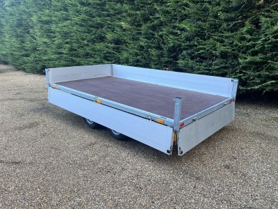 Used Humbaur 3.10m x 1.65m Flatbed Dropside Trailer