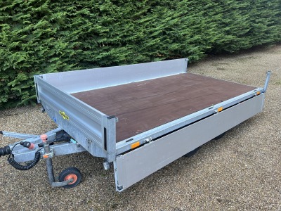 Used Humbaur 3.10m x 1.65m Flatbed Dropside Trailer