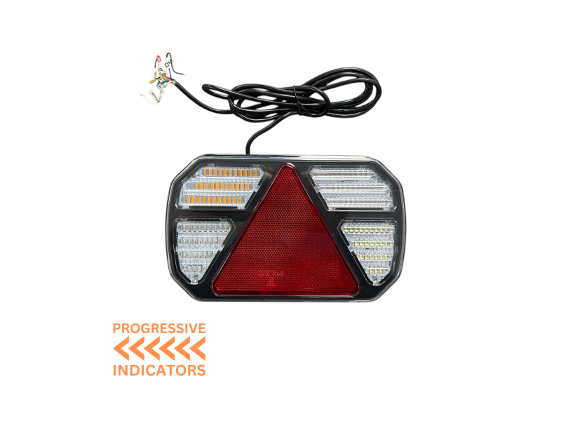 Durite Left Hand 6 Function 12-24v LED Rear Combination Trailer Light with Audi Style Progressive Indicator - 0-071-21