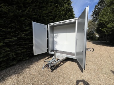 Used Humbaur 4.5m x 1.74m Enclosed Double Insulated Box Trailer