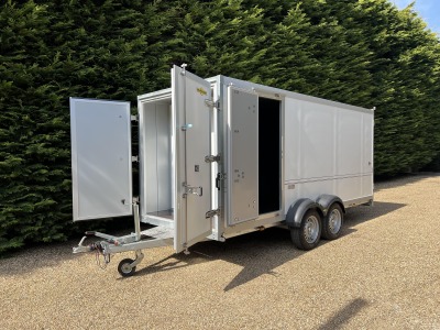 Used Humbaur 4.5m x 1.74m Enclosed Double Insulated Box Trailer