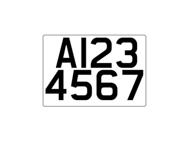 EU European 9" x 7" White Trailer / Caravan Registration Plate for Towing UK Trailers Abroad