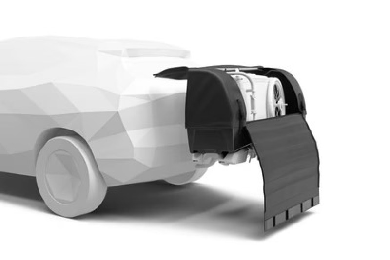 Thule Onto 2 for Easyfold 3 on bike carrier on towbar open with bags inside