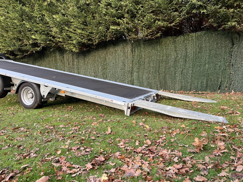 Ifor Williams TB5021-352 Tiltbed Trailer with individual loading ramps stored under-bed