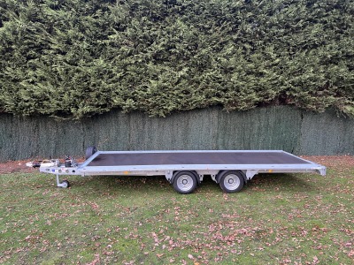 Ifor Williams TB5021-352 Tiltbed Trailer with individual loading ramps stored under-bed