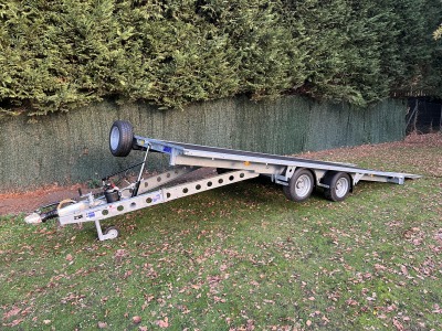 Ifor Williams TB5021-352 Tiltbed Trailer with individual loading ramps stored under-bed