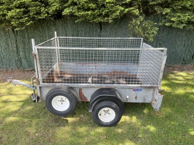 Used Ifor Williams P6e unbraked trailer with ramp, mesh side kit, spare wheel and Bulldog wheel clamp fully serviced and ready for sale