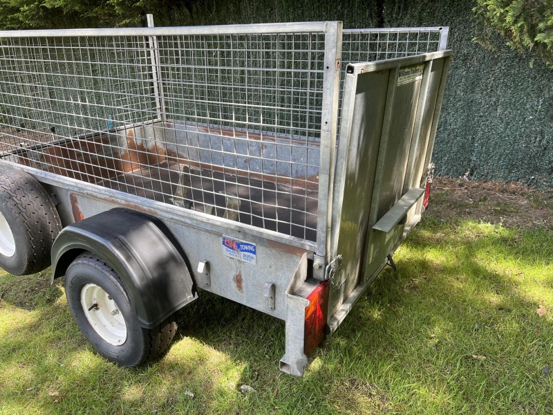 Used Ifor Williams P6e unbraked trailer with ramp, mesh side kit, spare wheel and Bulldog wheel clamp fully serviced and ready for sale