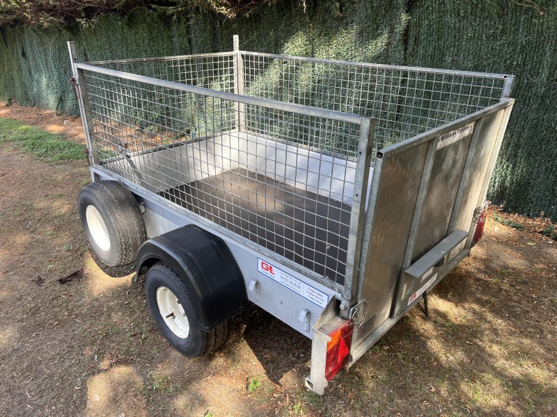 Used Ifor Williams P6e unbraked trailer with ramp, mesh side kit, spare wheel and Bulldog wheel clamp fully serviced and ready for sale
