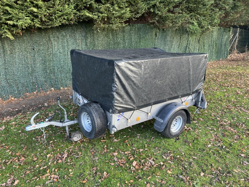 Used Ifor Williams P6e unbraked trailer with ramp, mesh sides and mesh cover