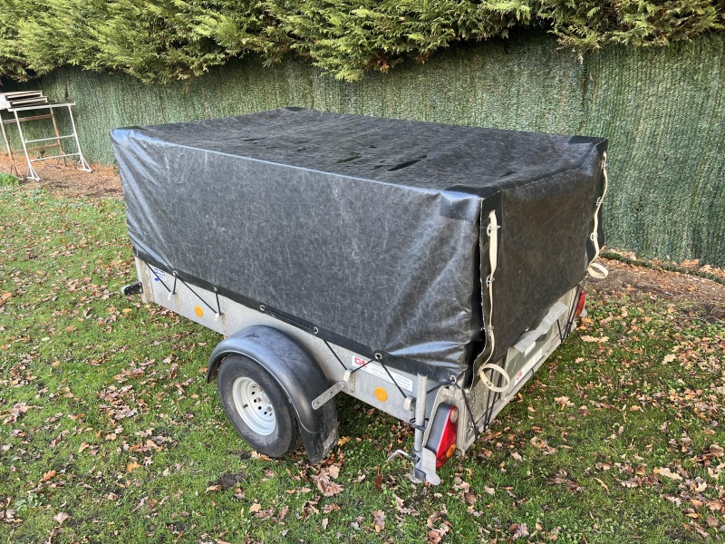 Used Ifor Williams P6e unbraked trailer with ramp, mesh sides and mesh cover