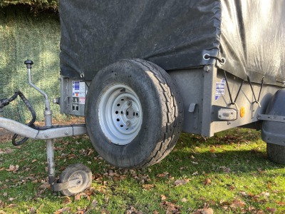 Used Ifor Williams P6e unbraked trailer with ramp, mesh sides and mesh cover