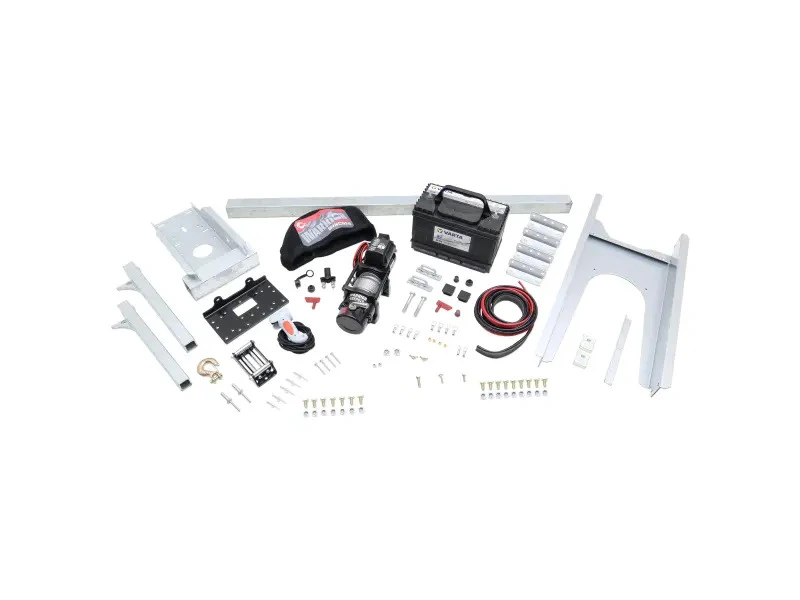 Ifor Williams Tiltbed Electric Winch Kit with Battery & Mounting Bracket - KX6218-21