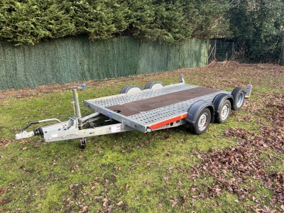 Ex-hire Brian James A4 125-2002 A-Series twin axle car transporter trailer