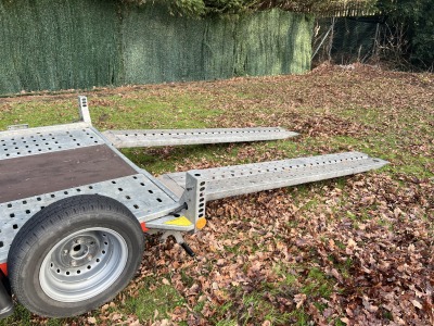 Ex-hire Brian James A4 125-2002 A-Series twin axle car transporter trailer