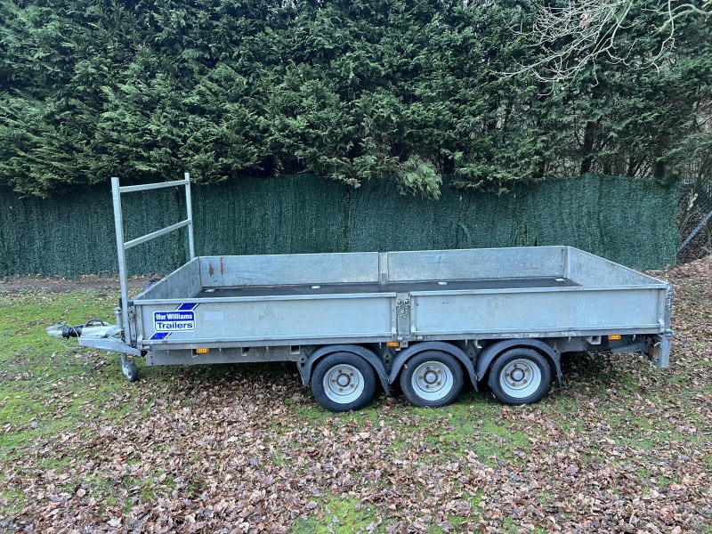 Used Ifor Williams LM146T tri axle flatbed trailer with ramps – 3500kg gross weight