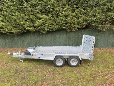 Ifor Williams GH1054 plant trailer with beavertail and perforated heavy duty galvanised steel floor