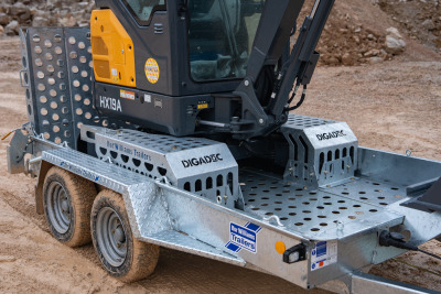 Ifor Williams DIGADOC GH1054 Plant Trailer Loaded Tracks