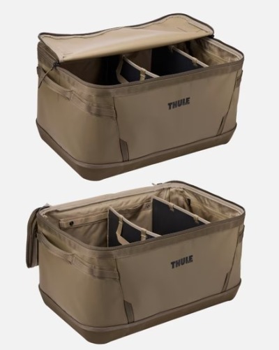 Thule Chasm Gear Hauler 80L Deep Khaki Open with divider